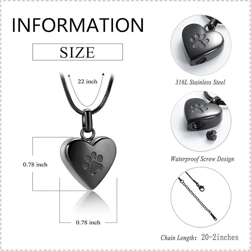 Paw Print Pet Urn Necklace