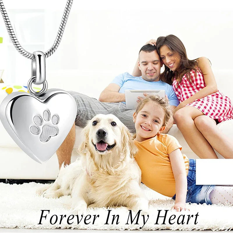 Paw Print Pet Urn Necklace